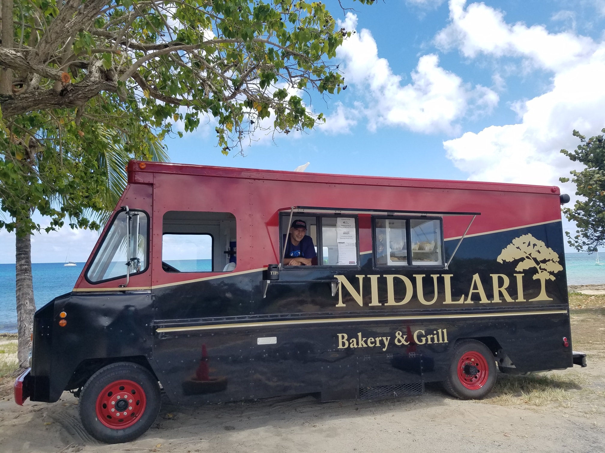 Outdoor food service at Nidulari in St Croix